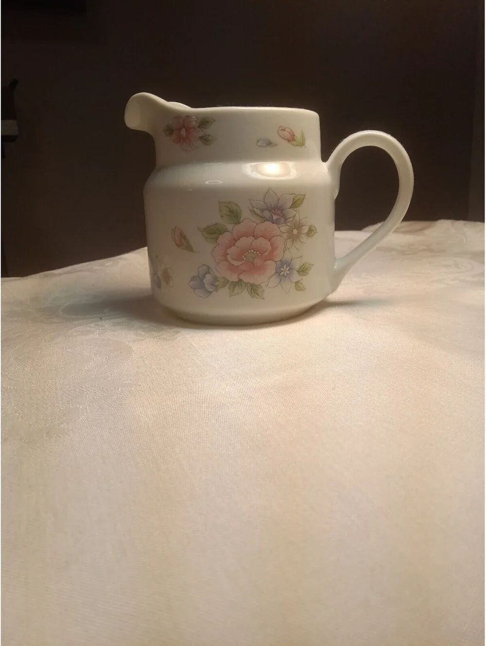 Vintage 1989 FTDA Floral Fine Porcelain Pitcher Especially for You Made in Japan